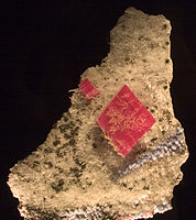 The Alma King is the largest known rhodochrosite crystal; it was found in the Sweet Home Mine near Alma, Colorado and donated to the Denver Museum of Nature and Science.
