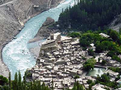 "Altit_Fort,_Hunza_river_and_old_Altit_town" by User:Imranhunzai