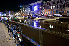 Singel by night, Amsterdam, The Netherlands