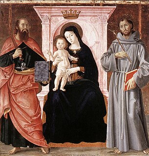 <i>Enthroned Madonna and Child with Saints Paul and Francis</i> (Antoniazzo)