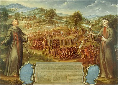 José de Páez zugeschrieben - Die Zerstörung der Mission Saint Sabá in der Provinz Texas und das Martyrium der Priester,... - Google Art Project.jpg