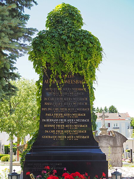 File:Auer von Welsbach family grave, Vienna, 2017.jpg