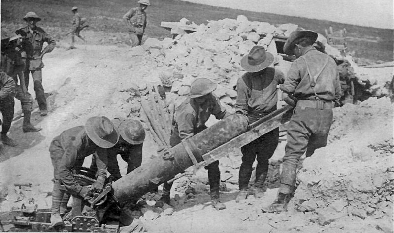 File:Australians Loading 9.45 inch Trench Mortar Somme 2 August 1916.jpg