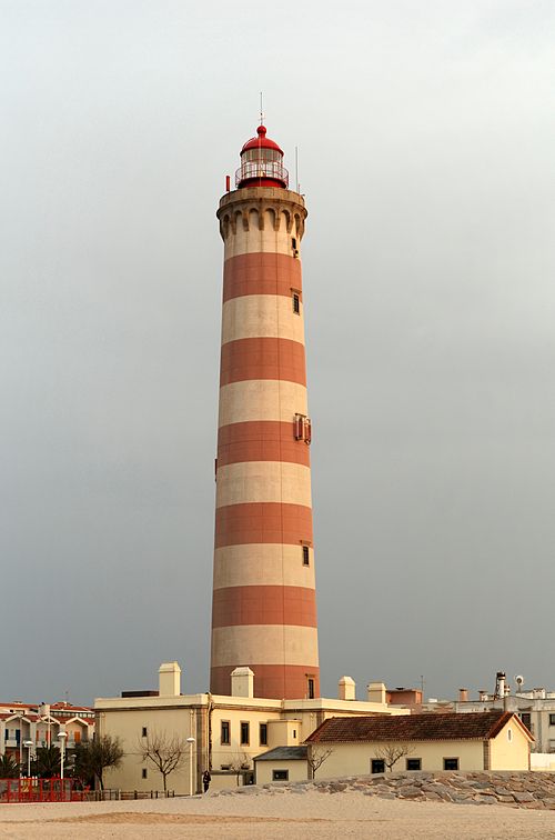 The Lighthouse of Praia da Barra, on the west coast of Portugal