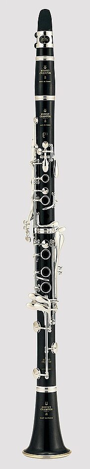 French Clarinet (Original Boehm with 17 keys and 6 rings). Developed c. 1843 by Hyacinthe Klosé and Louis Auguste Buffet.