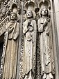 Carved statues of king and queen at Chartres Cathedral thought to represent Eleanor and Henry, but now thought to be Old Testament figures