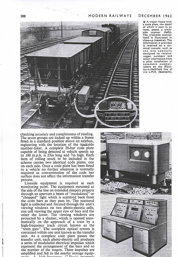 Barcoded rolling stock in the UK, 1962