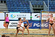 Deutsch: Beachhandball Europameisterschaften 2019 (Beach handball Euro); Tag 5: 6. Juli 2019 – Frauen, Platzierungsspiel für die Ränge 17–20, Nordmazedonien-Slowenien 0:2 (10:13, 9:15) English: Beach handball Euro; Day 5: 6 July 2019 – Placement Match/Cross Match for rank 17–20 Women – North Macedonia-Slovenia 0:2 (10:13, 9:15)