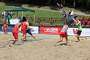 Deutsch: Beachhandball Europameisterschaften 2019 (Beach handball Euro); Tag 6: 7. Juli 2019 – Platzierungsspiele Rang 13-16 Männer, Rumänien-Serbien 2:0 (21:18, 22:20) English: Beach handball Euro; Day 6: 7 July 2019 – Placement Match 13–16 Men – Romania-Serbia 2:0 (21:18, 22:20)