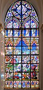 Historical monuments stained glass 14 window: "capture of Ferrand, count of Flanders" by Champigneulle Charles; Champigneulle Emmanuel; Fritel Pierre (1889, 1906) in Saint Pierre Church, Bouvines.