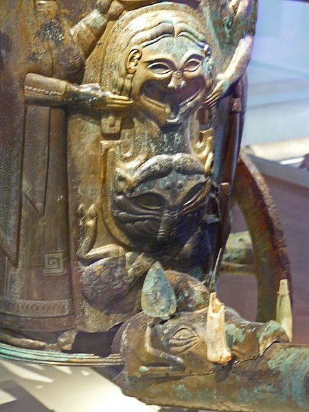 File:Bronze chariot inlaid with ivory Etruscan 2nd quarter of 6th century BCE Found near Monteleone di Spoleto in 1902 with scenes of Achilles (2) (561259978).jpg