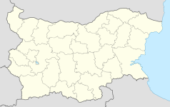 Mapa konturowa Bułgarii, w centrum znajduje się punkt z opisem „Rjazkowci”