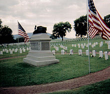 Medal of Honor monument and Medal of Honor headstones of the Civil War recipients of "Andrews Raid" at the Chattanooga National Cemetery in Chattanooga, Tennessee. C-Chatanooga Cemetery2.jpg