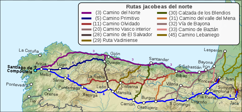 Préstamo de dinero Temprano cera Routes of Santiago de Compostela: Camino Francés and Routes of Northern  Spain - Wikidata