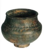 Urna funeraria celtíbera de cerámica excisa, I Edad del Hierro.