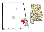 Thumbnail for File:Chambers County Alabama Incorporated and Unincorporated areas Huguley Highlighted.svg
