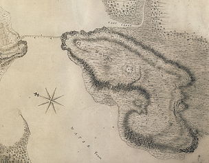 A map of Mount Independence as surveyed by British assistant engineer Lt. Charles Wintersmith in 1777 Charles Wintersmith Map of Mount Independence.jpg