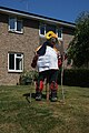 A homemade scarecrow, seen outside the village hall in Chillerton for the Chillerton & Gatcombe Scarecrow Festival 2011, on the Isle of Wight.