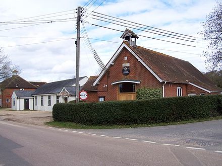 Village hall and church Church and village hall, Woodgreen - geograph.org.uk - 1775305.jpg