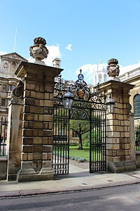 Clare College, Cambridge - Gates and Railings to Trinity Hall Lane.JPG