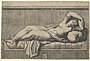 Cleopatra, Marcantonio Raimondi. Rome, ca 1515-27. Based on the Sleeping Ariadne.