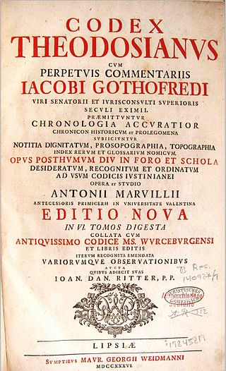 <i>Codex Theodosianus</i> Compilation of laws of Roman Empire (438)