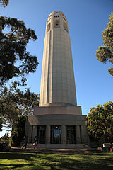 The south-facing side of Coit Tower