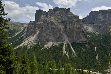 Col Turond bastion in the Langental in Gröden - UNESCO world heritage site