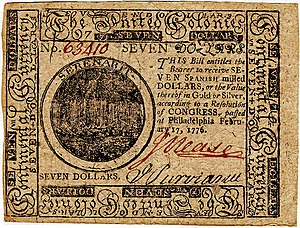 Continental Currency $7 banknote obverse (February 17, 1776).jpg