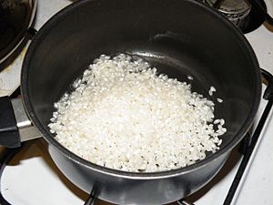 טיגון קצר של האורז בשמן