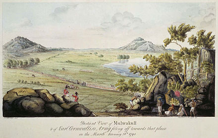 Cornwallis's army marching towards Malwakul