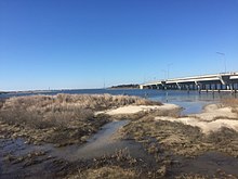 Corson's Inlet (looking southward) to a bridge carrying Ocean Drive Corson's Inlet and Russ Chatin Bridge.jpg