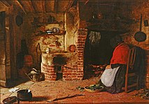 「小屋の炉辺」(1850) フレデリク・ダニエル・ハーディ