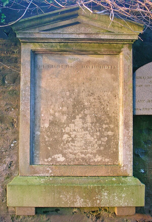 Memorial to David Boyle at Dundonald.