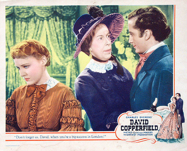 Oliver (center) in lobby card for David Copperfield (1935)