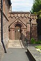 Architectural detail on St Thomas's Church in Monmouth, Monmouthshire.