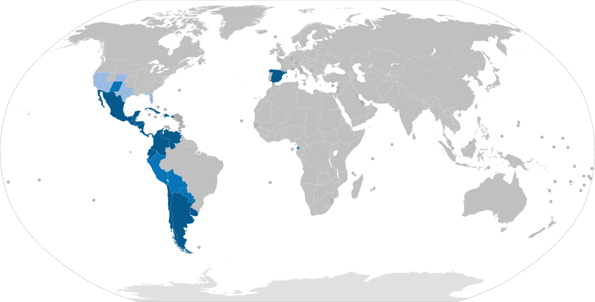 Mapa Español en el mundo