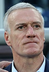 Didier Deschamps has managed France to a record 151 matches and 98 victories. Didier Deschamps in 2018.jpg