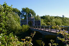 Ornamental gate lodge to the former Dromana estate.