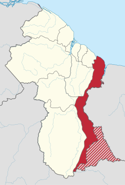East Berbice-Corentyne in Guyana (+-claims).svg