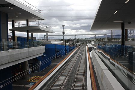 Eastbound rebuilt Heatherdale station