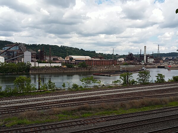 View of Edgar Thomson Steel Works from across the Monongahela River