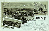 Mondschein-Lithographie von Elsterberg, Postkarte 1896