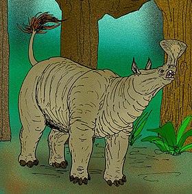 Reconstituição artística de um Embolotherium andrewsi