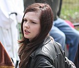 Emily Meade portrayed Future Ella, known as Ella Dunham Emily Meade filming Twelve in Central Park, 21-04-09, crop.jpg