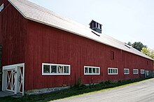 A cow barn in Enfield Shaker Village in Enfield, New Hampshire, built 1854, listed with NRHP Enfield Shaker Cow Barn.jpg