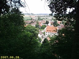 Blick auf Erolzheimer Rathaus vom Käppelesberg aus, Erolzheim, Deutschland