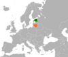 Location map for Estonia and Lithuania.