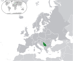 Serbia Euroopan kartalla