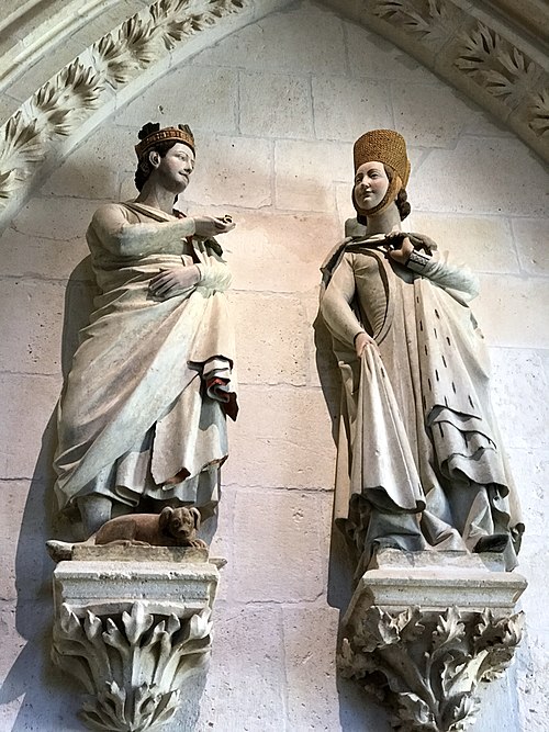 King Ferdinand and his wife, Beatrice, depicted in the Burgos Cathedral